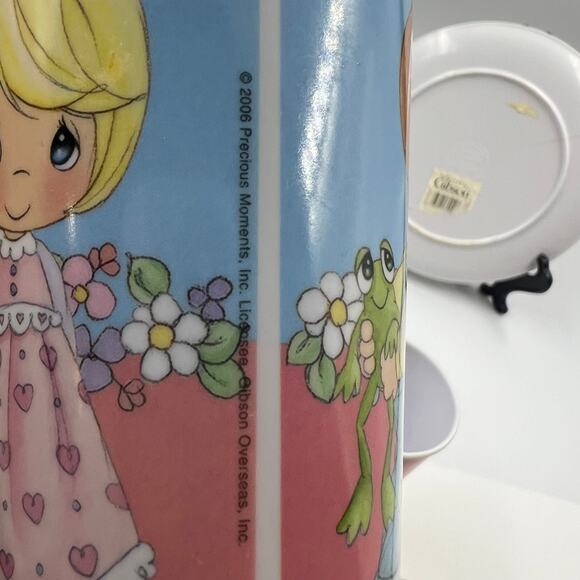 Vintage Precious Moments Kids Plate & Cups Set GIBSON 2006 CRACKED - Picture 3 of 10